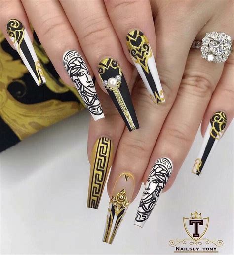 versace nail design|Versace nails eastvale ca.